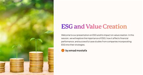 Integrating ESG into value creation is essential .